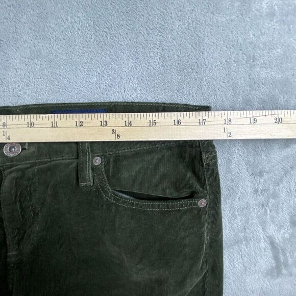 Adrianio Goldschmied Stevie Pants Womens 32 Olive Green Corduroy Slim Straight - Picture 3 of 16